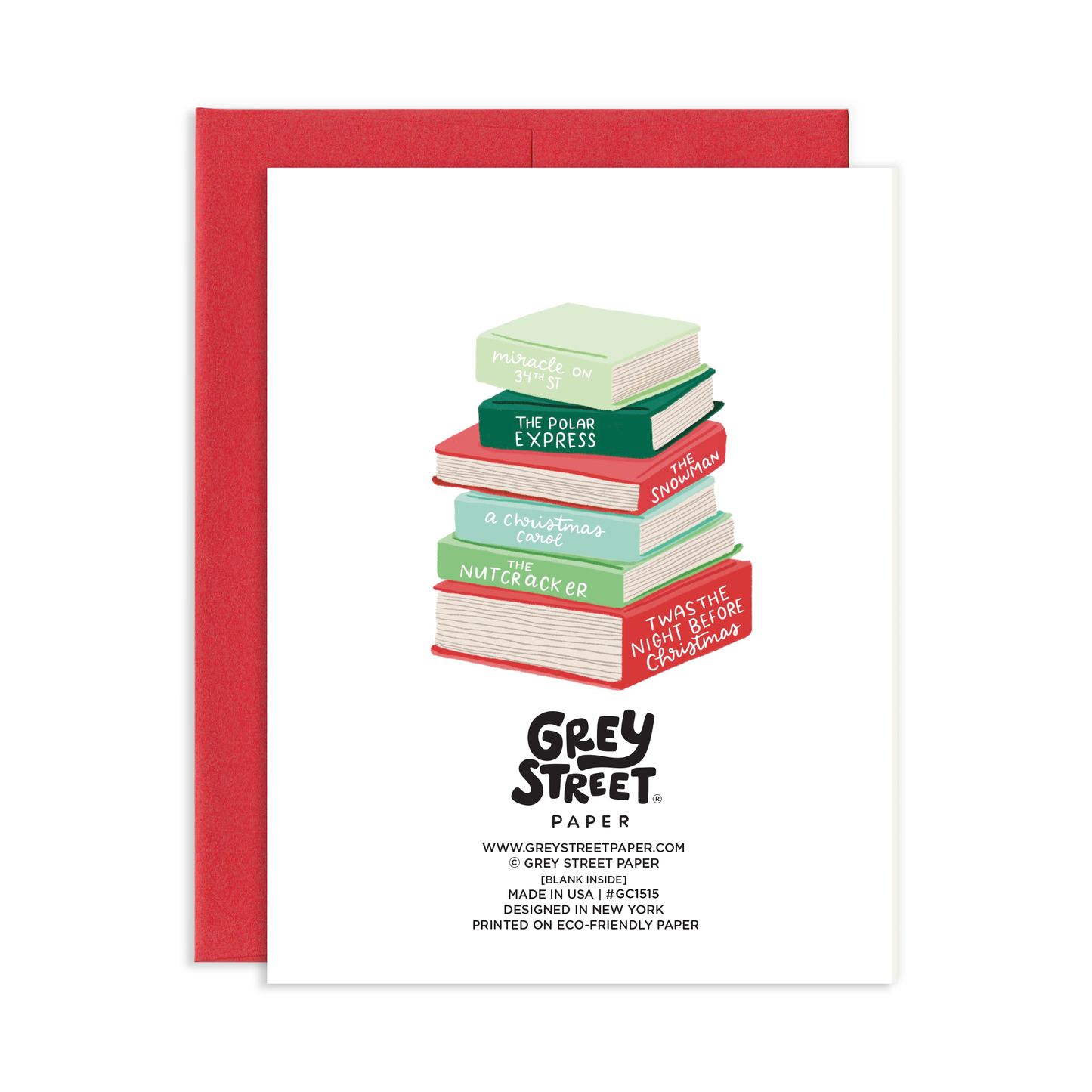 Merry Bookmas Christmas Theme Books Christmas Greeting Card