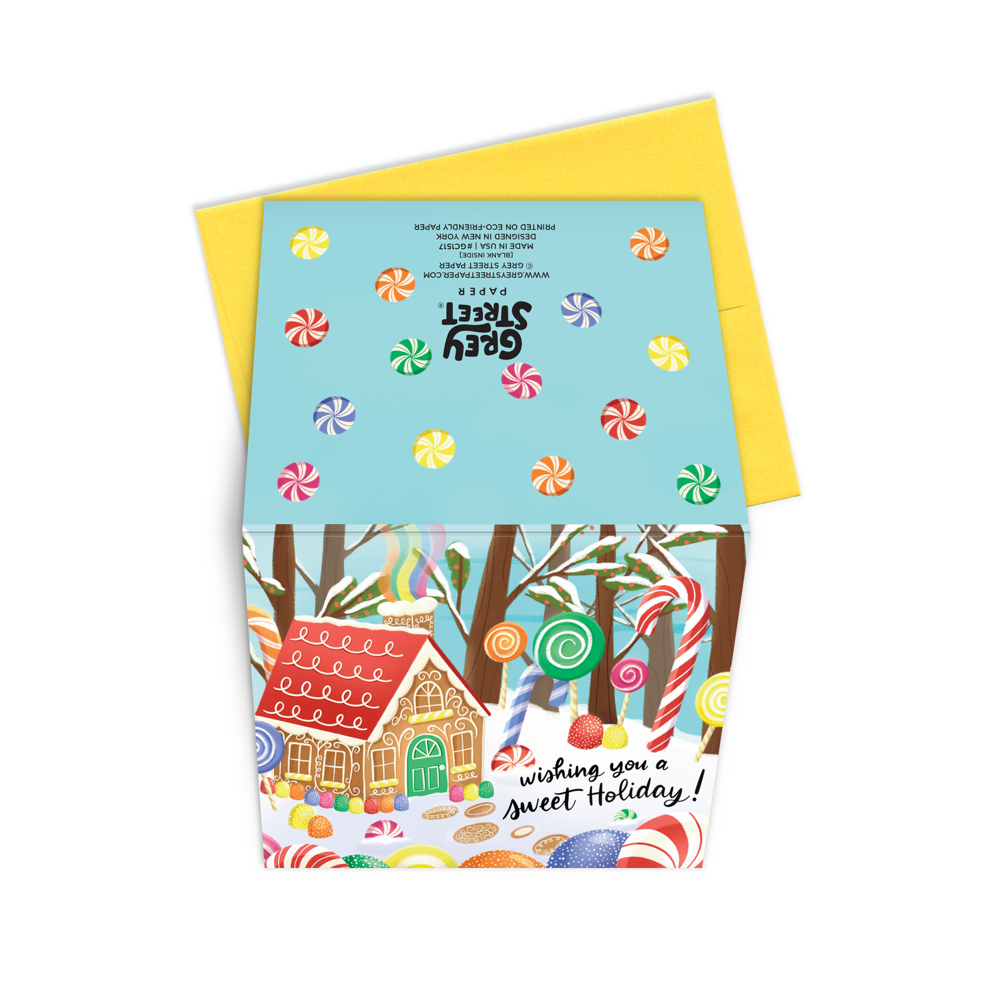 Sweet Holiday Gingerbread House Winter Scene Christmas Greeting Card