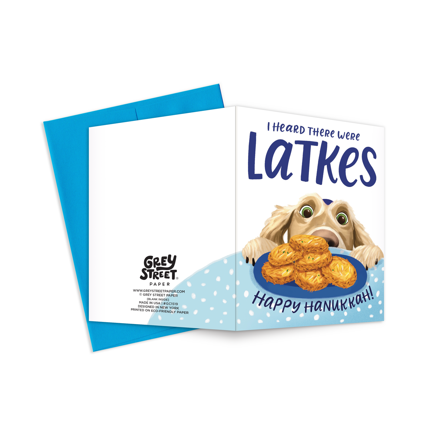I Heard There Were Latkes Funny Dog Hanukkah Greeting Card