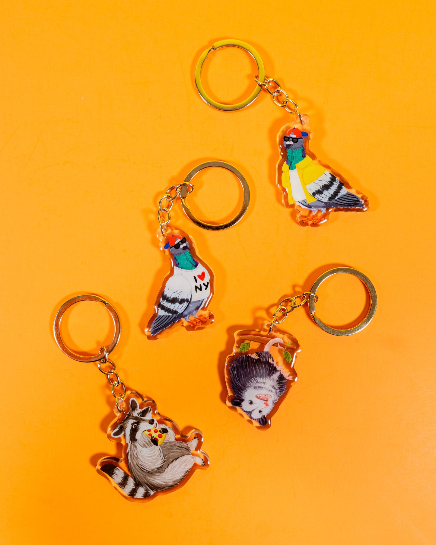 I Love New York Pigeon Keychain