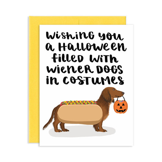 Hot Dog Halloween Greeting Card *