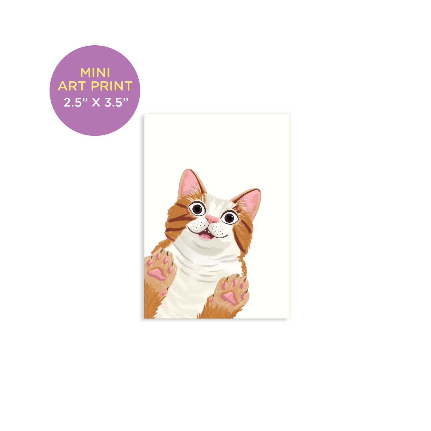 Funny Smiling Orange Cat Mini Art Print
