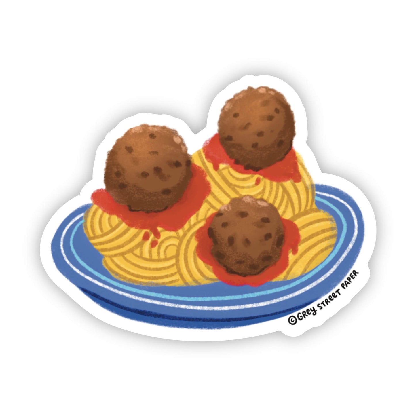 Pasta & Meatballs Vinyl Sticker