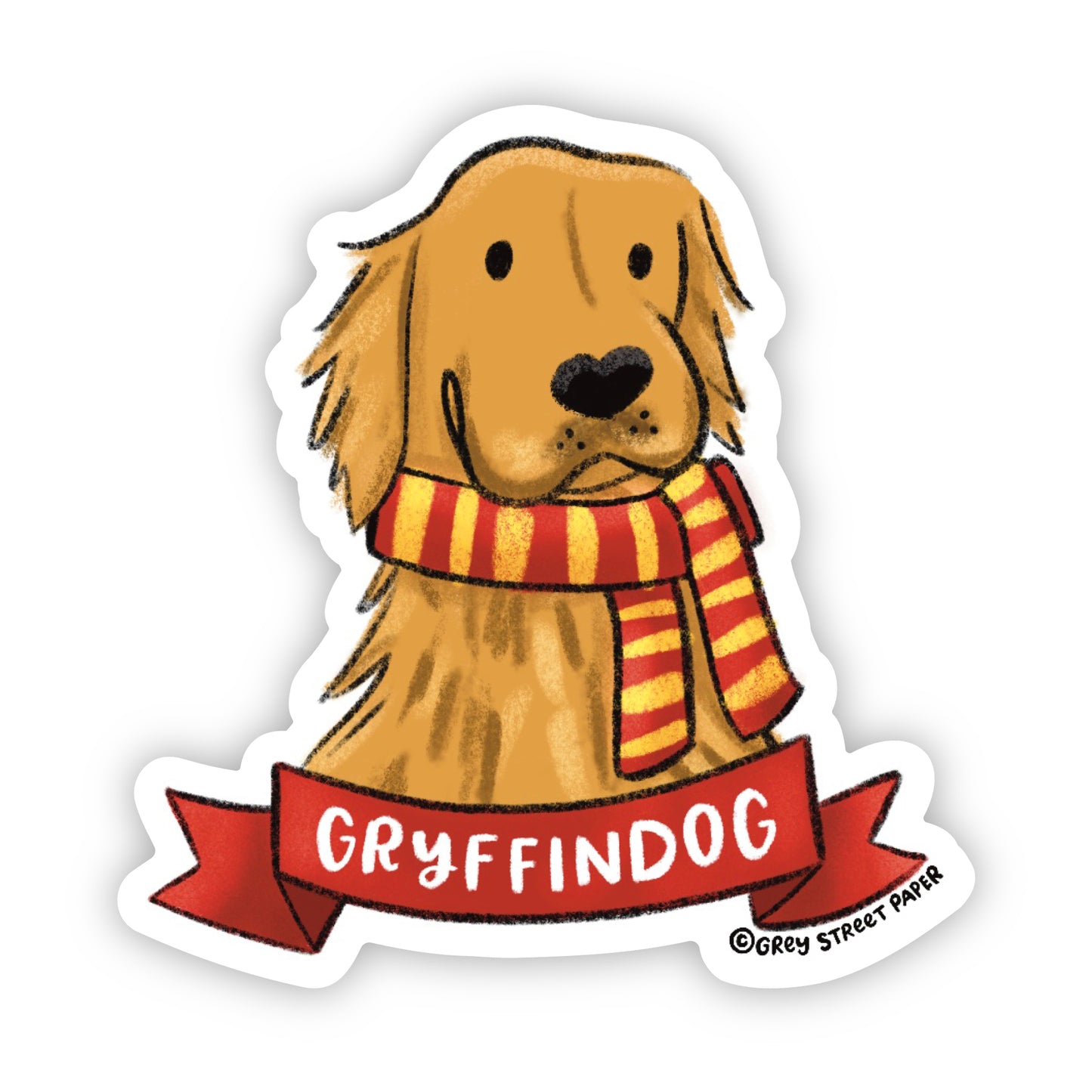 Magical Lion Golden Retriever Dog Vinyl Sticker