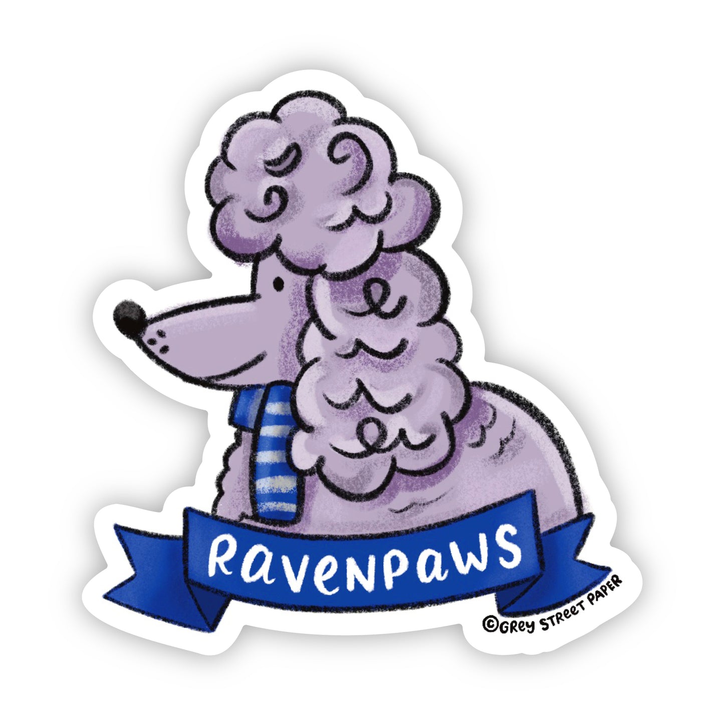 Magical Raven Poodle Dog Vinyl Sticker