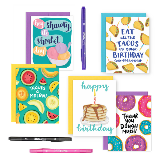 Food & Sweets Greeting Card + Pen Bundle
