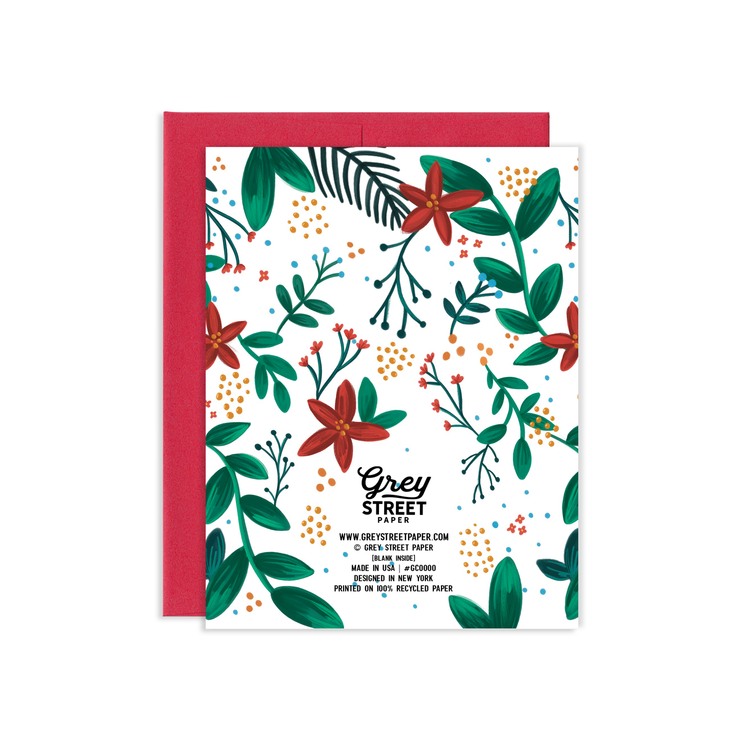 Happy Holidays Floral Greeting Card *