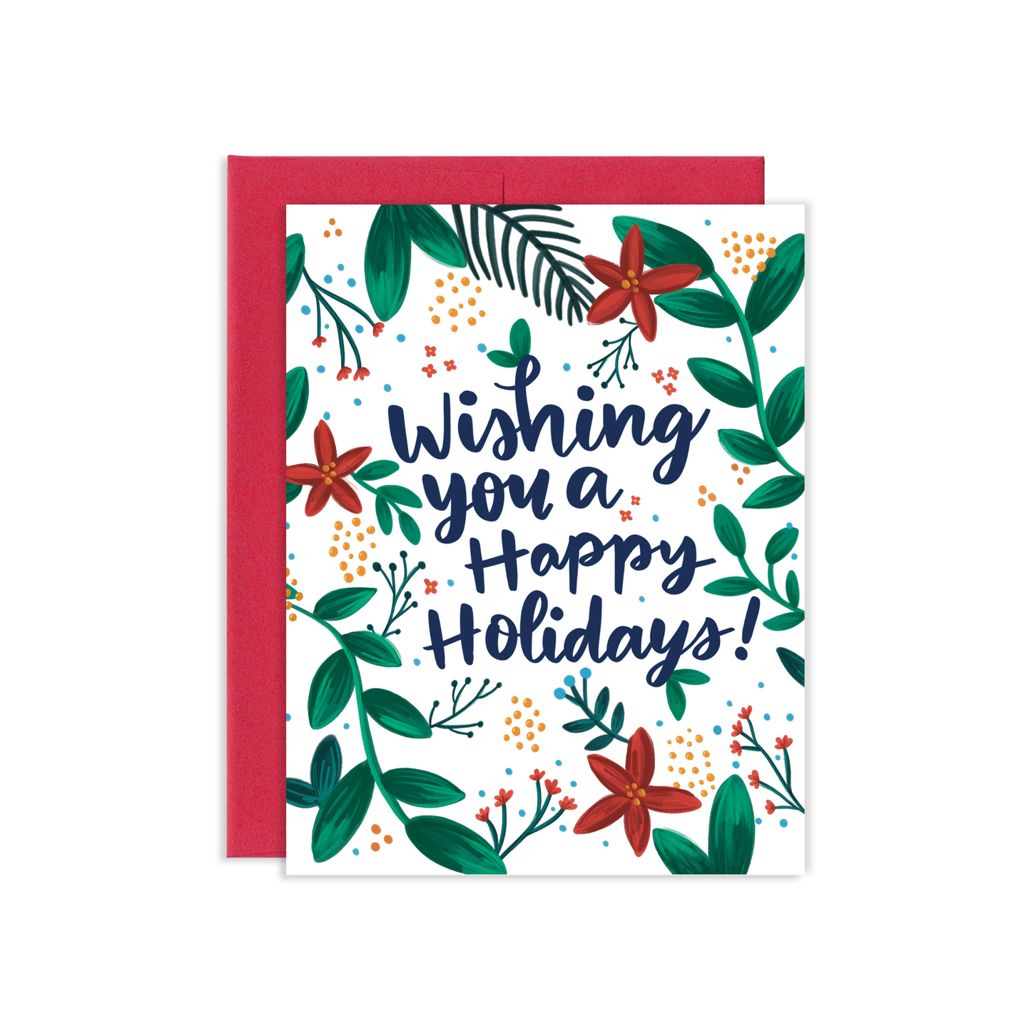 Happy Holidays Floral Greeting Card *