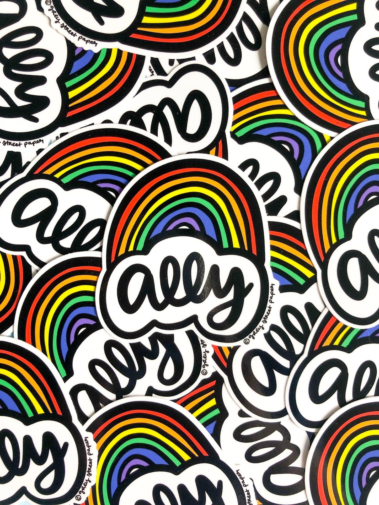 LGBTQ Ally Rainbow Sticker 5" | Sale
