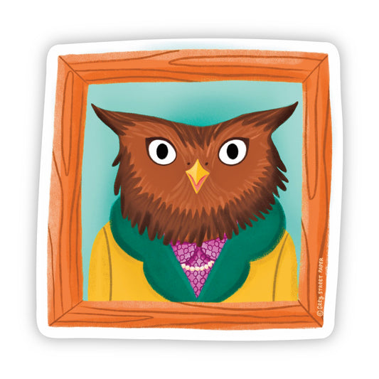 Fancy Owl Portrait Sticker | Sale