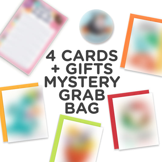 4 Mystery Greeting Card + Gifts Grab Bag