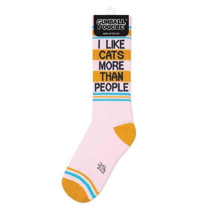 I Like Cats More Than People Gym Crew Socks