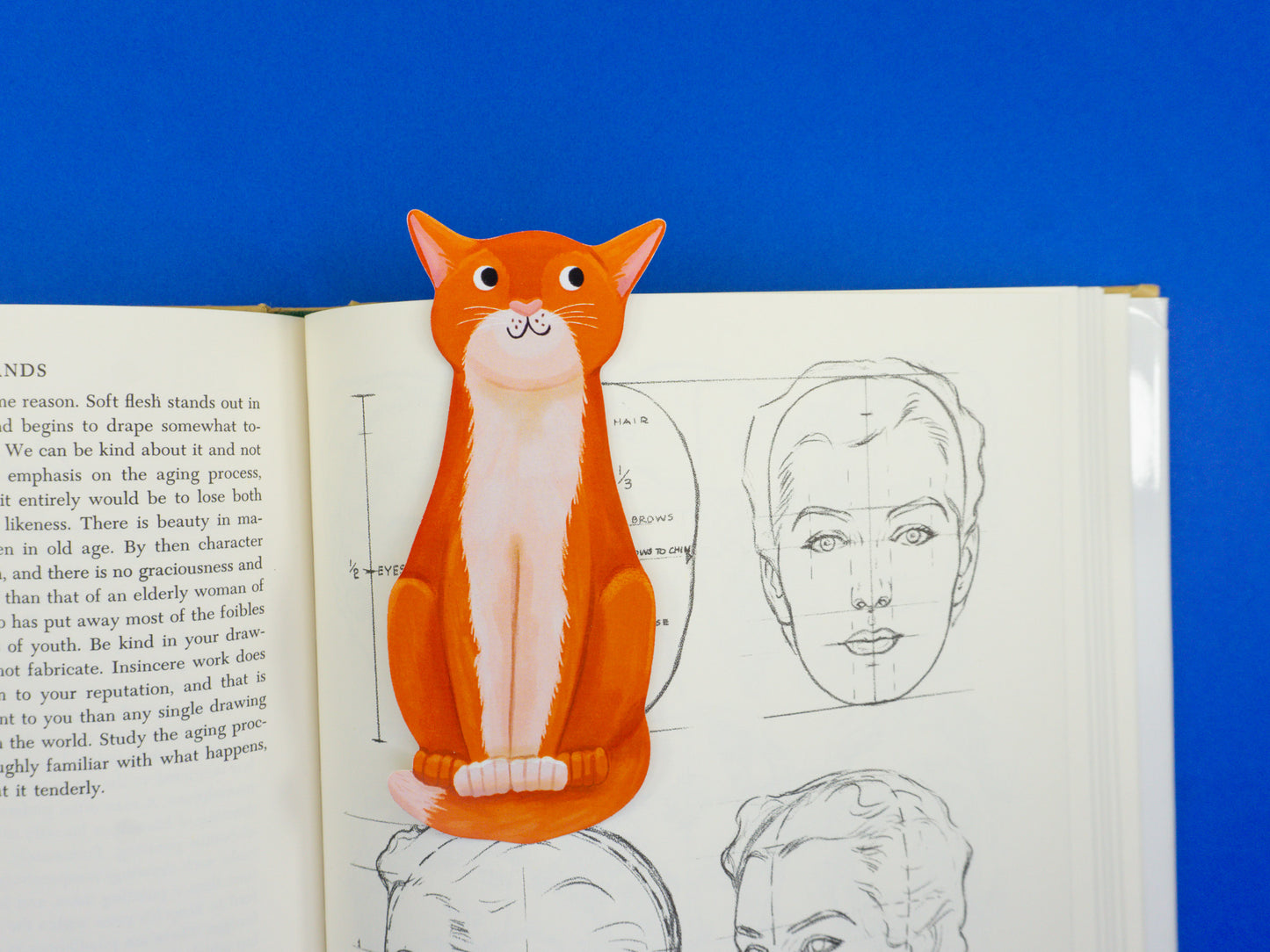 Orange Cat Die-Cut Bookmark