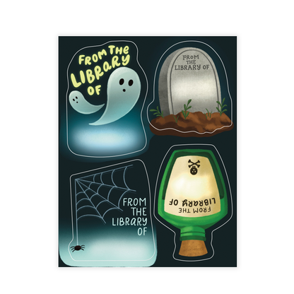 Horror & True Crime Theme Bookplate Set of 8 Stickers