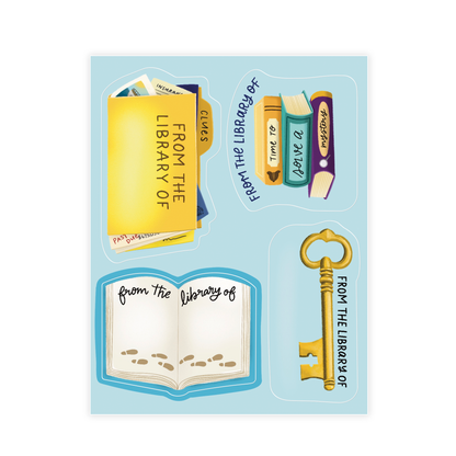 Mystery Theme Bookplate Set of 8 Stickers