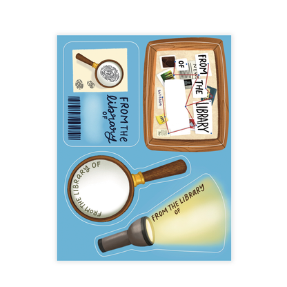 Mystery Theme Bookplate Set of 8 Stickers