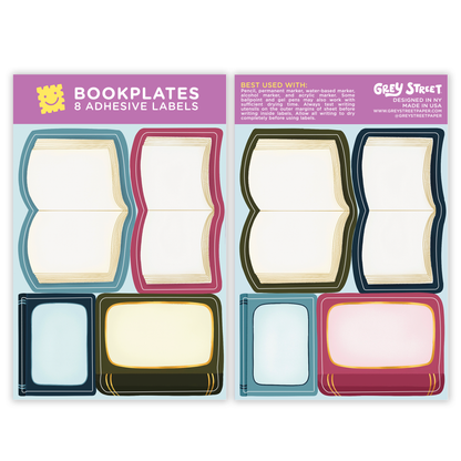Blank Book Shaped Bookplate Set of 8 Stickers