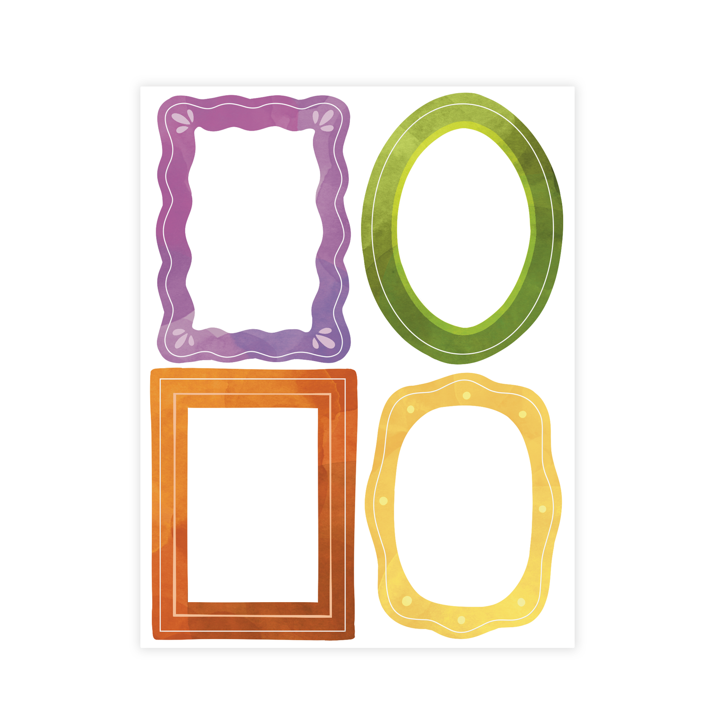 Decorative Frame Shaped Bookplate Set of 8 Stickers