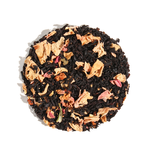 Strawberries and Cream Black Loose Leaf Tea with Rose: 1 oz
