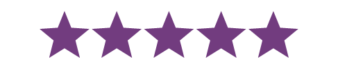 five purple stars rating