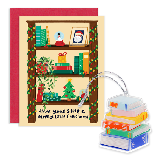 Book Holiday Ornament Card Set