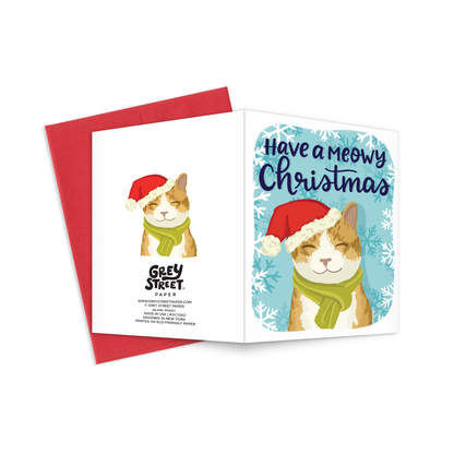 Meowy Christmas Cute Cat Greeting Card