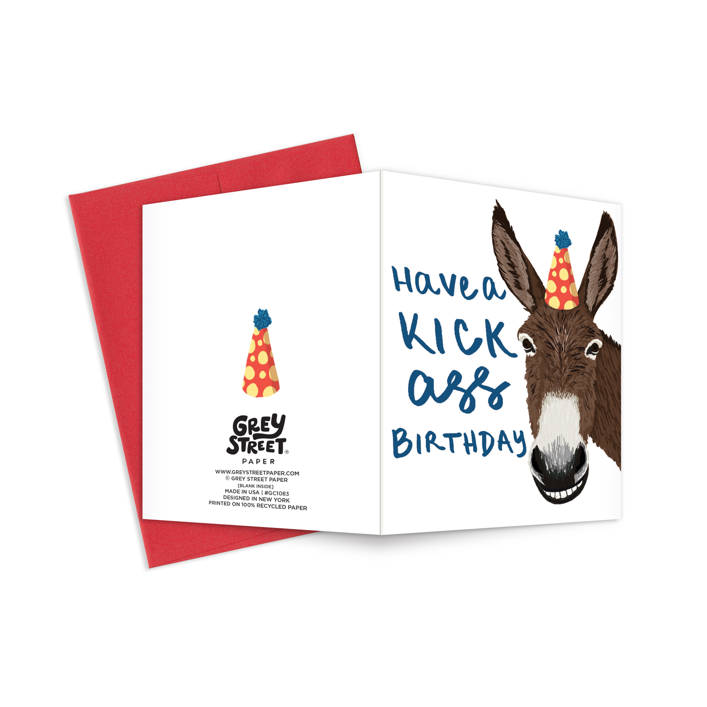 Kick Ass Donkey Birthday Greeting Card