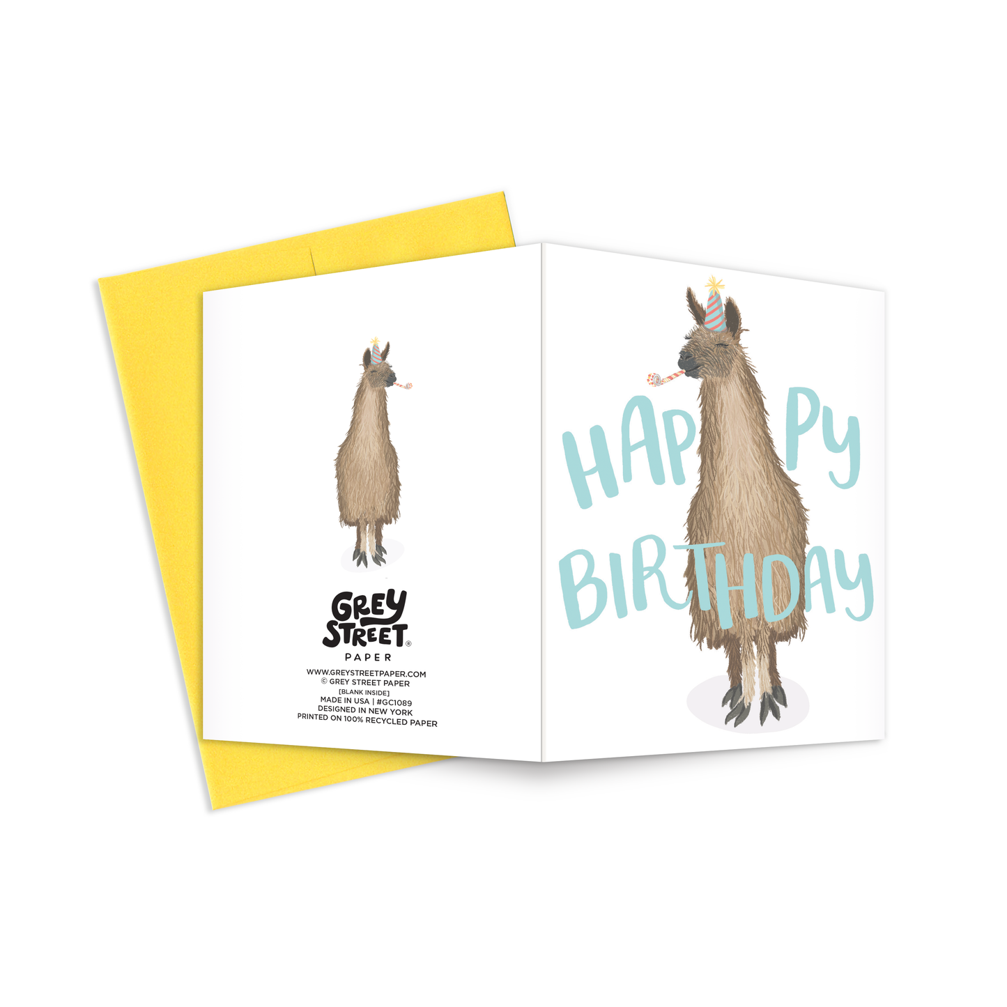 Llama Happy Birthday Greeting Card