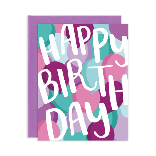 Happy Birthday Balloons Birthday Greeting Card | Old Logo