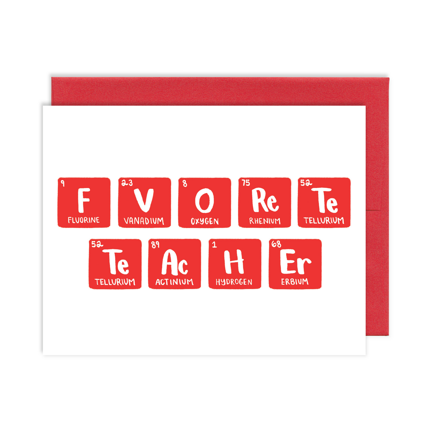 Favorite Teacher Periodic Table Greeting Card