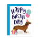 Dachshund Dog Birthday Greeting Card