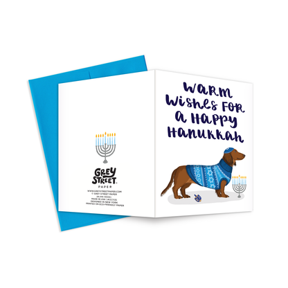 Dachshund Hanukkah Greeting Card *