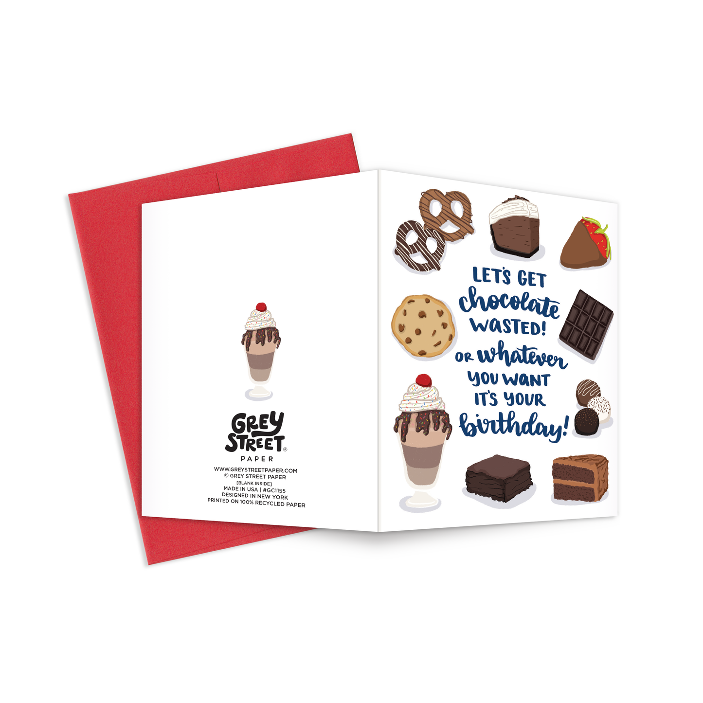 Chocolate Wasted Birthday Greeting Card