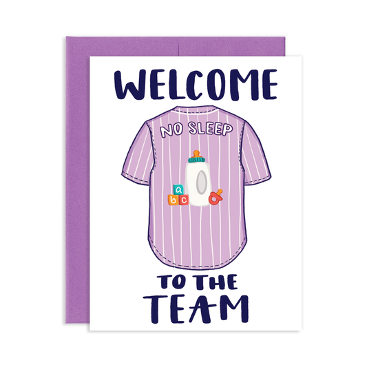 Team No Sleep Baby Greeting Card | Old Logo