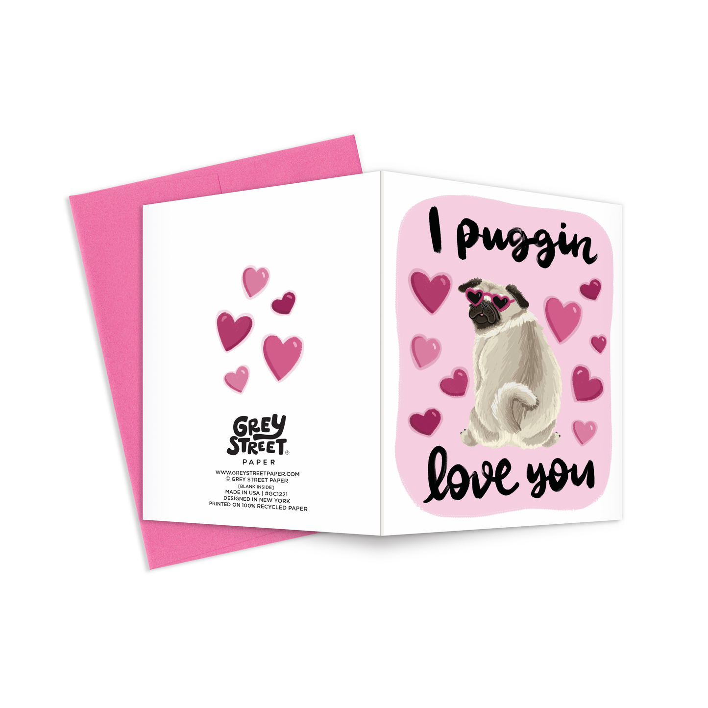 Puggin Love Greeting Card
