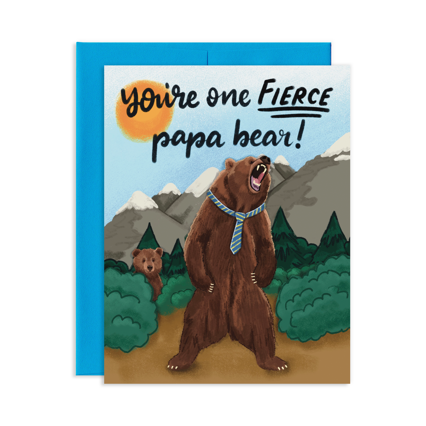 Fierce Papa Bear Greeting Card