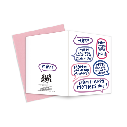 Mom Talk Bubbles Mother's Day Greeting Card