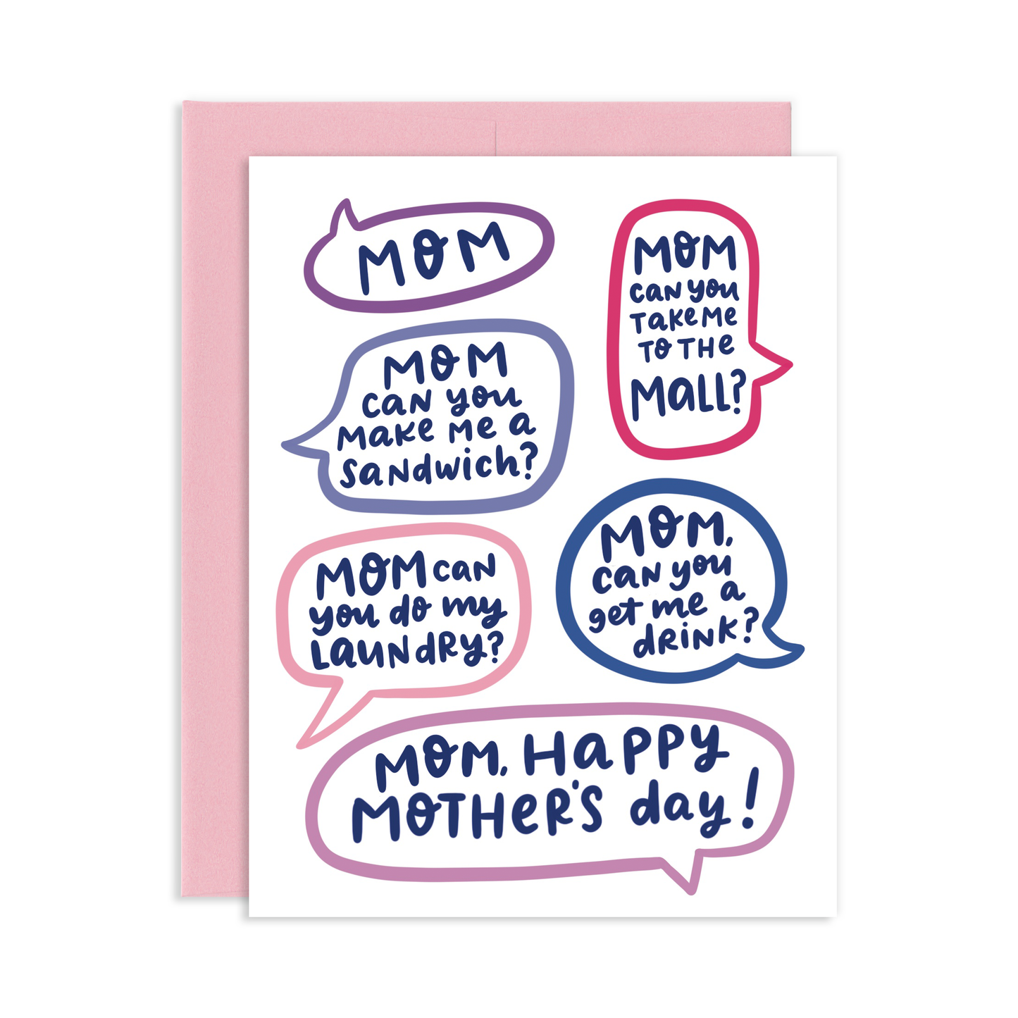 Mom Talk Bubbles Mother's Day Greeting Card