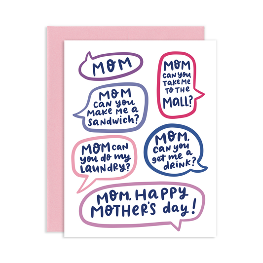 Mom Talk Bubbles Mother's Day Greeting Card