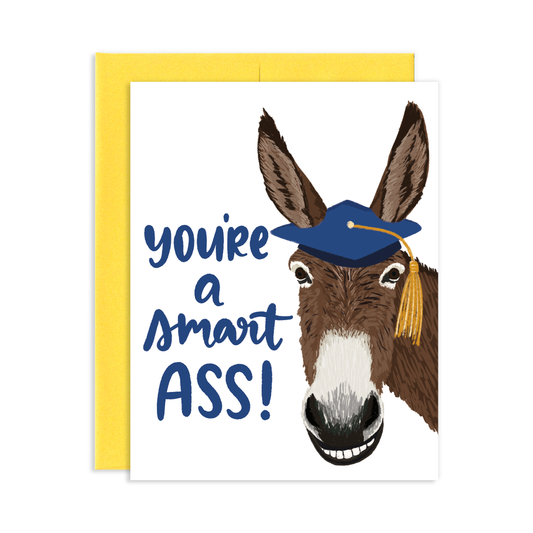 Smart Ass Donkey Graduation Greeting Card