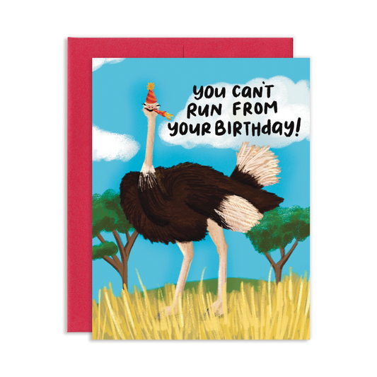 Ostrich Birthday Funny Greeting Card | Old Logo