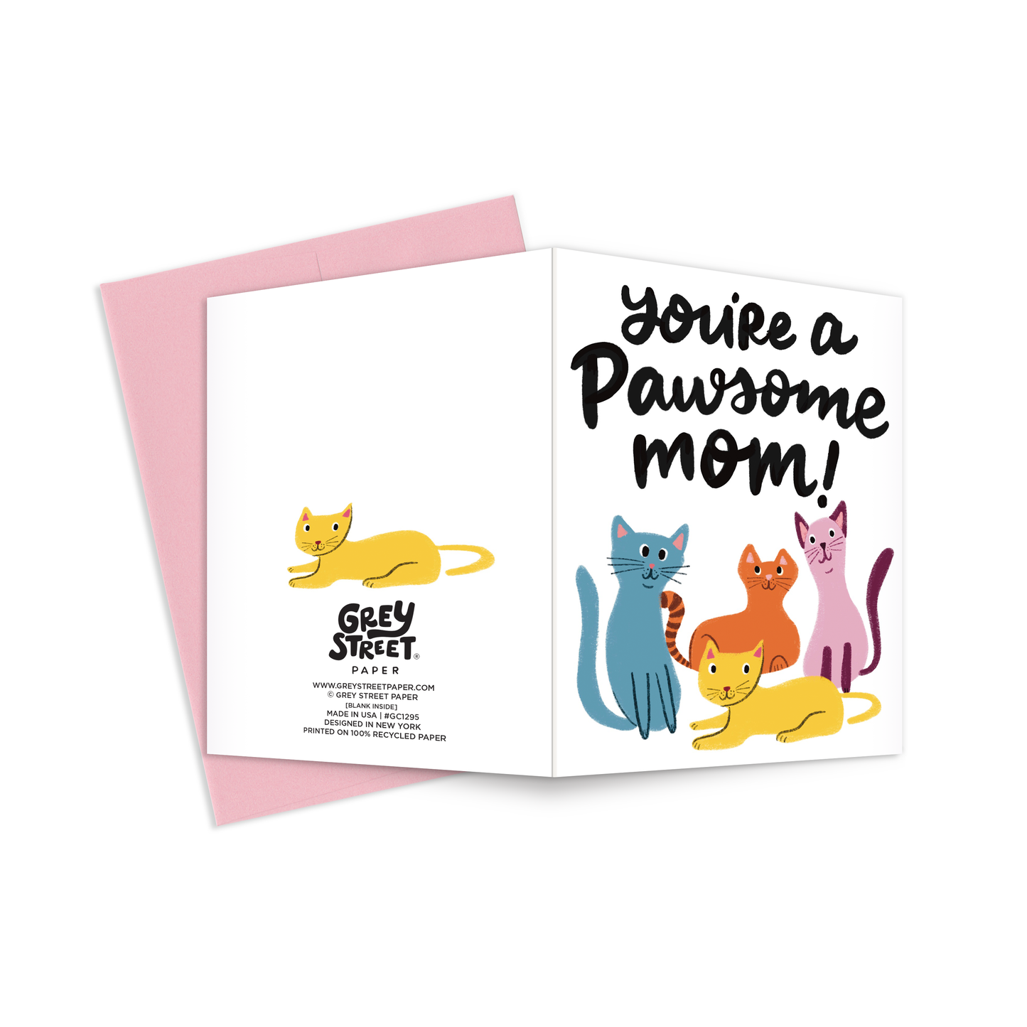 Pawsome Cat Mom Mother's Day Greeting Card