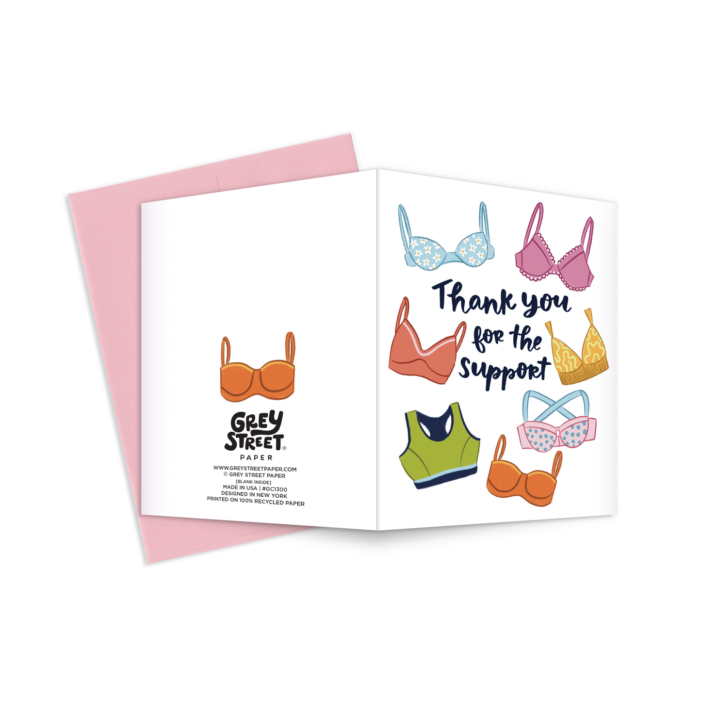 Thank You Support Bra Greeting Card