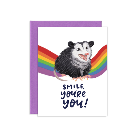 Smile You're You Opossum Greeting Card | Old Logo