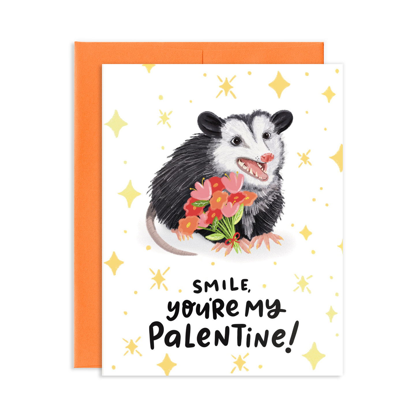 Smile Palentine Opossum Greeting Card