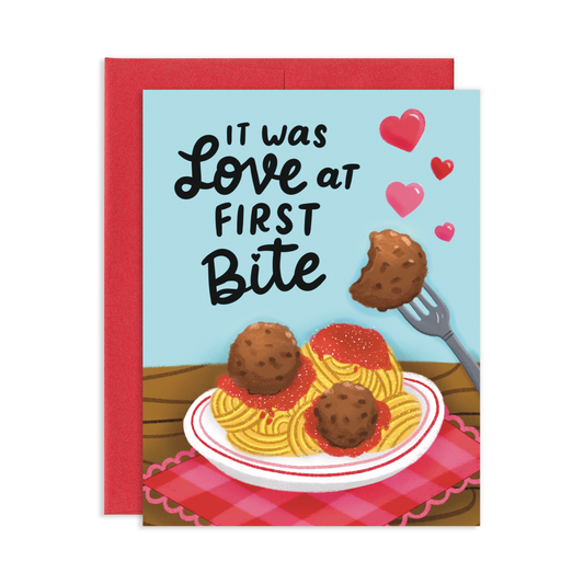 Love At First Bite Meatballs Greeting Card