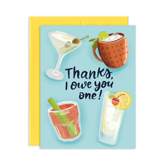 Thank You Drinks Greeting Card | Old Logo
