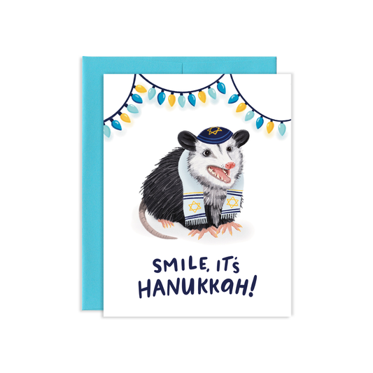 Smile Hanukkah Opossum Greeting Card | Old Logo