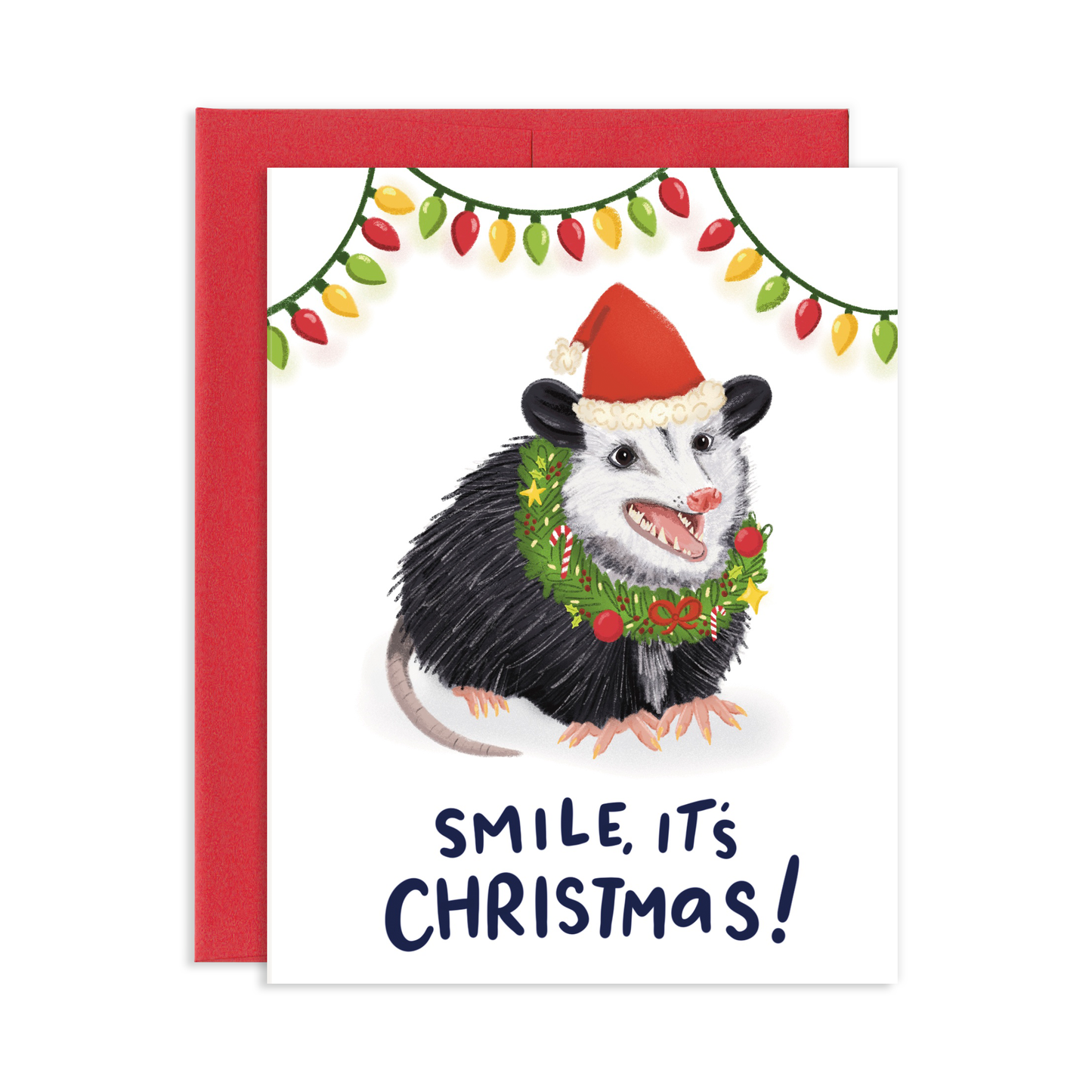Christmas Opossum Greeting Card