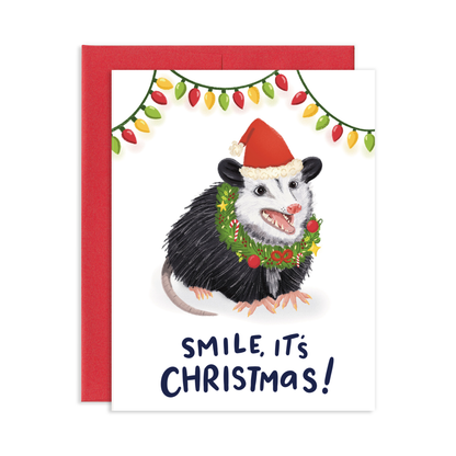 Christmas Opossum Greeting Card